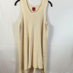 G.I.L.I. Cream Sleeveless Midi Sweater Dress Size 1x Excellent Condition